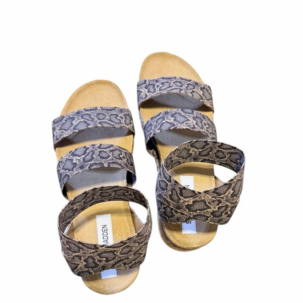 💜🌼NIB STEVE MADDEN KIMMIE BLU SNAKE Espadrille Sandals